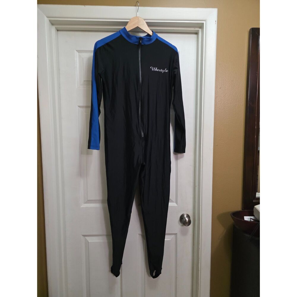 Ubestyle XXL Full Zip Sun Protection Swim Skin UPF 50+ Black Blue